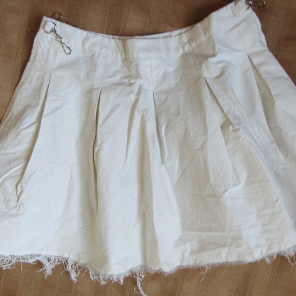 OUR LEGACY White Pleated Mini Skirt Crinkled Cotton Sz. 34(IT) - Picture 8 of 8